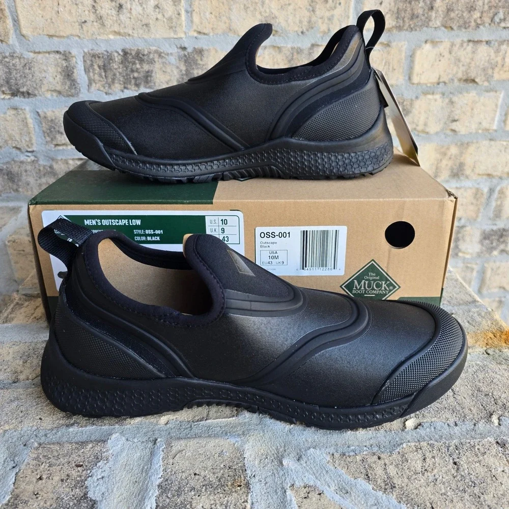 Muck Boot Company Outscape Low Mens Black Neoprene Waterproof Shoe Size 10